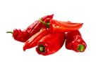 Verse rode puntpaprika's met waterdruppels