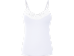 White lace-trimmed top.
