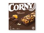 Cornys mørke chokolade müslibarer med havre og honning.