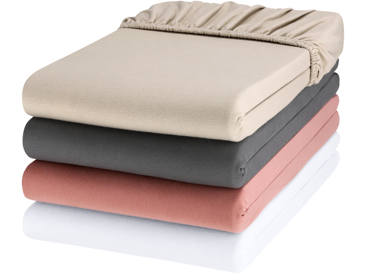 Teanc de cearșafuri de pat din jerseu LIVARNO home în diverse culori.