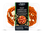 Deluxe Filet Americain Carpaccio met Parmezaanse kaas en pijnboompitjes, 150g.