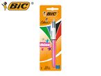 BIC 4 Colours Shine pen in pink, medium point, shown on its packaging.