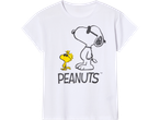 Λευκή μπλούζα Peanuts με τον Σνούπι και τον Γούντστοκ με γυαλιά ηλίου.
