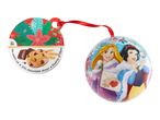 Disney Princess Christmas bauble with Rapunzel and Snow White, and a tag for chocolate drops.