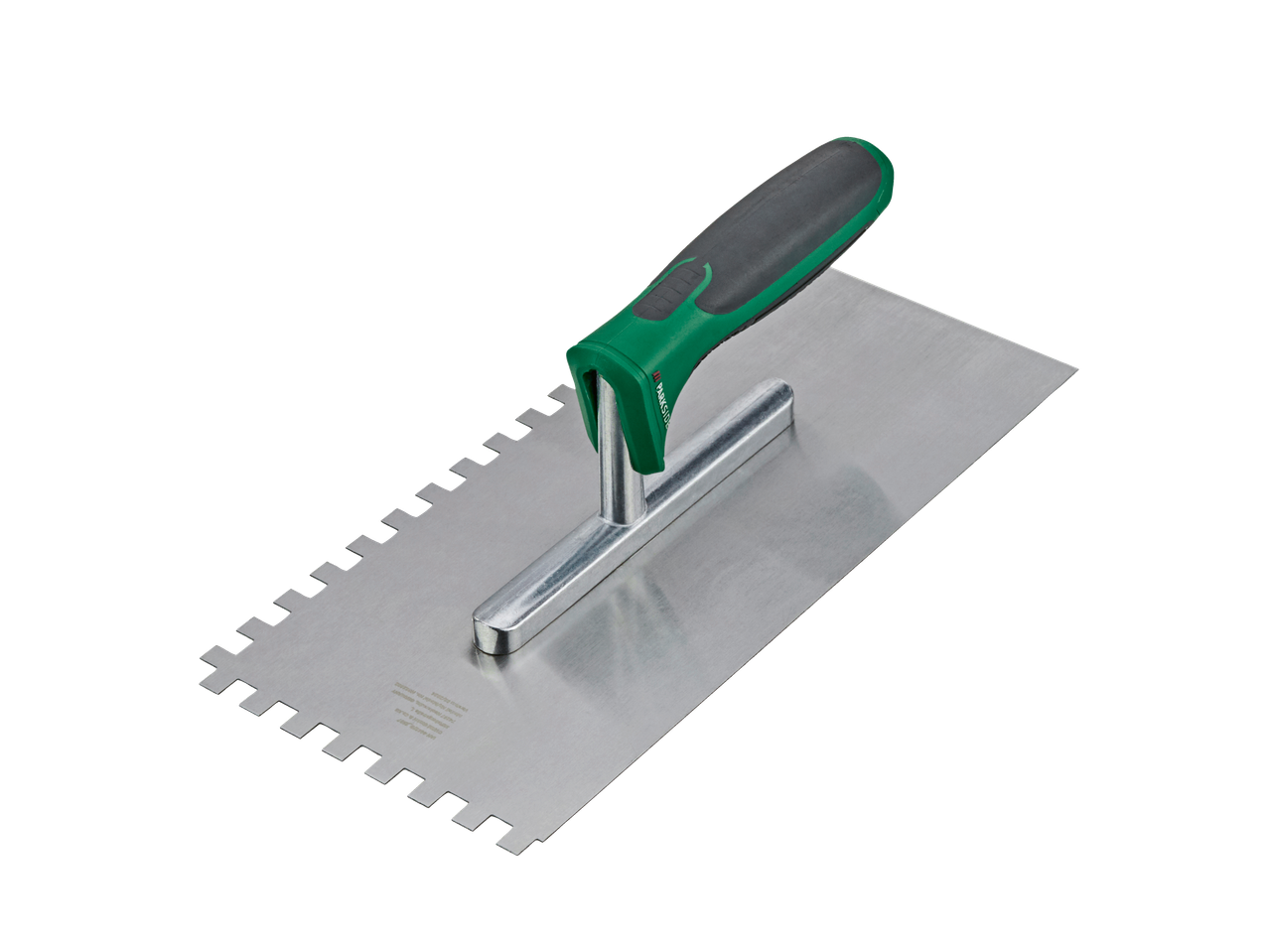 Talocha dentada PARKSIDE com cabo verde e preto sobre fundo preto.