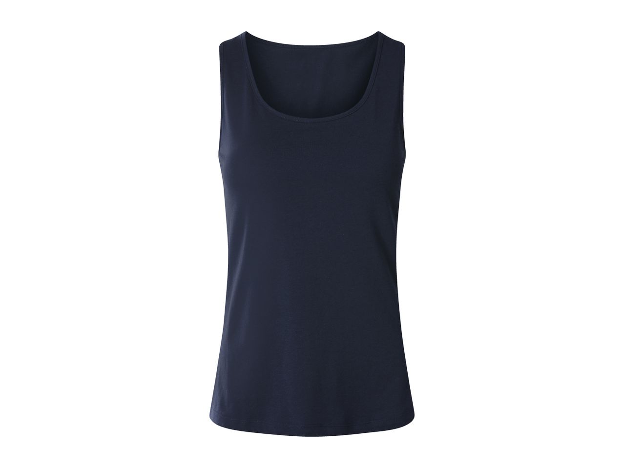 Dark blue women's tank top on a white background