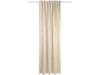 Set de perdele LIVARNO home: O perdea bej simplă pe o tijă argintie.