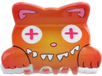 Halloween cat hair clip with fangs and cross eyes