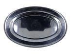 Oval stainless steel serving platter