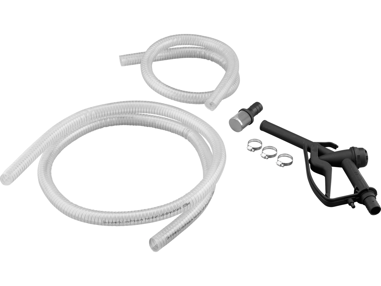 Αντλία λαδιού Ultimate Speed με διαφανή σωλήνα, μαύρο ακροφύσιο και μεταλλικούς σφιγκτήρες.