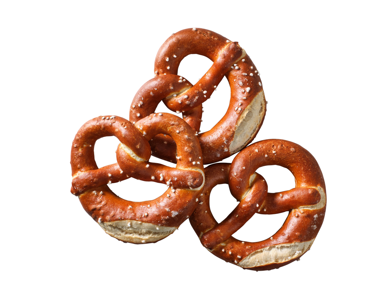 Kolm soolatud kringlit, mis on virnastatud mustale taustale.