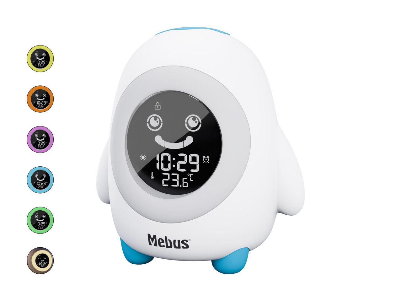 Horloge réveil et veilleuse Nuk pour enfant, design pingouin.