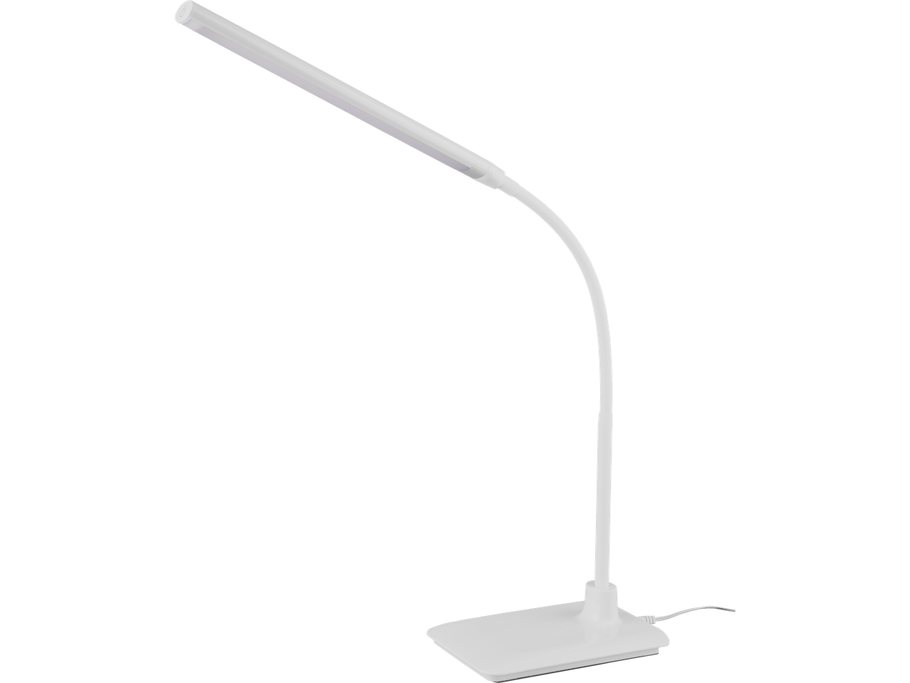 A sleek, white LED desk lamp with a flexible arm.