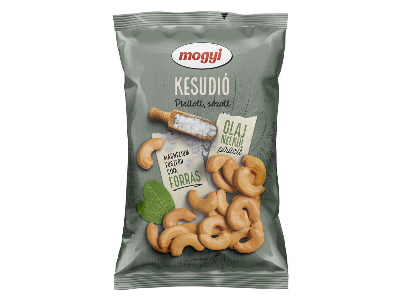 Mogyi kesudió pirított és sózott, olaj nélkül pörkölt, magnézium, foszfor, cink forrás.