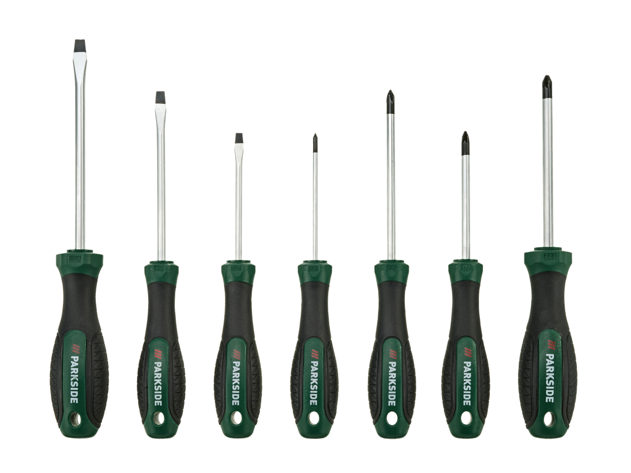 Parkside® kruvikeerajate komplekt lame- ja ristpeaga otstega.