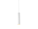 Candeeiro de Teto Suspenso LIVARNO home, um corpo de iluminação branco, cilíndrico, com luz quente.
