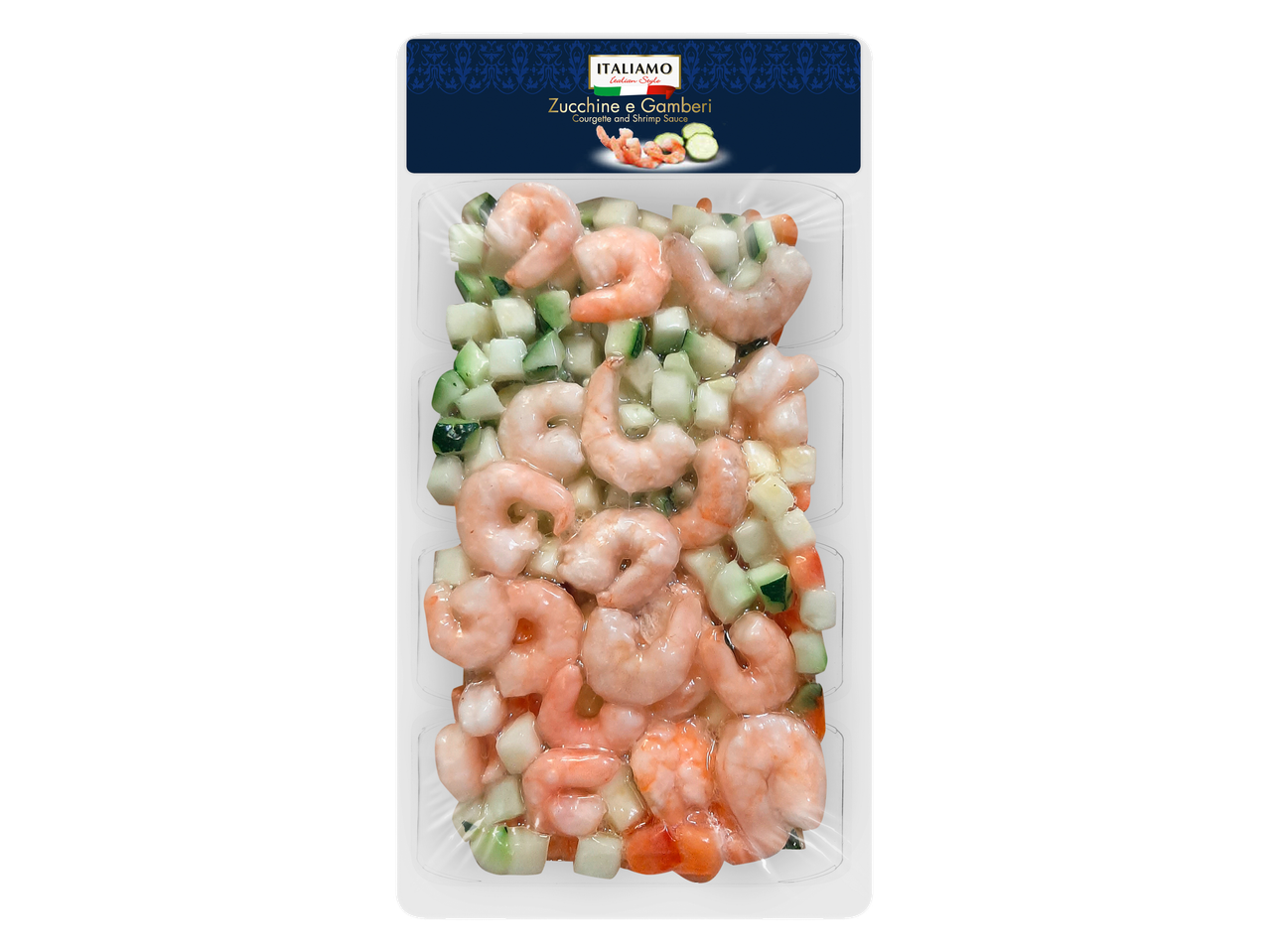 Italiamo jūras velšu maisījums ar garnelēm un cukini