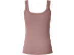 esmara® Ladies' Ribbed Vest Top with Lace in dusty pink