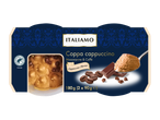 Dessert saveur cappuccino avec mascarpone et café, 180g (2 x 90g), avec grains de café et chocolat.