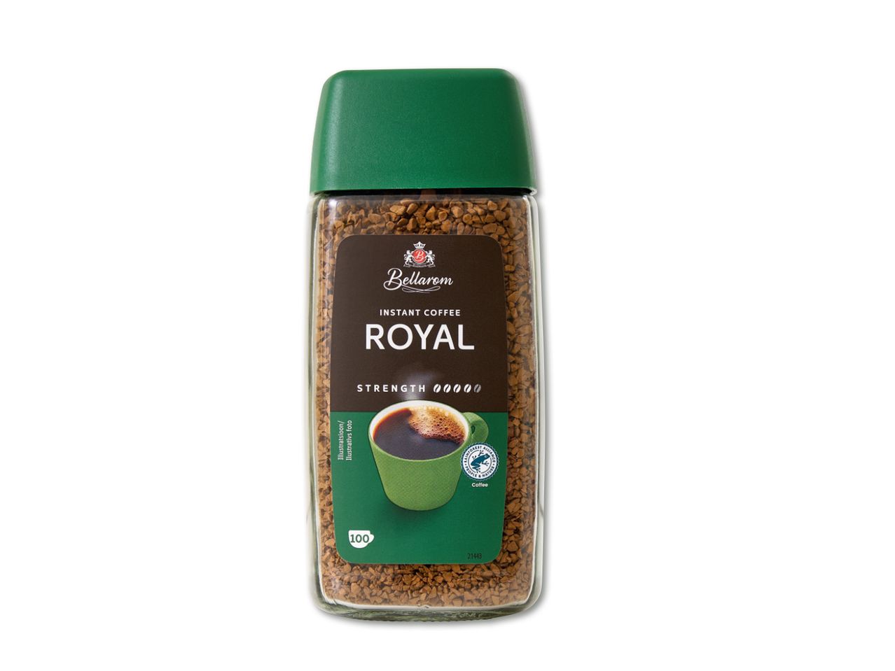 Burka ar Bellarom Royal instant kafiju.