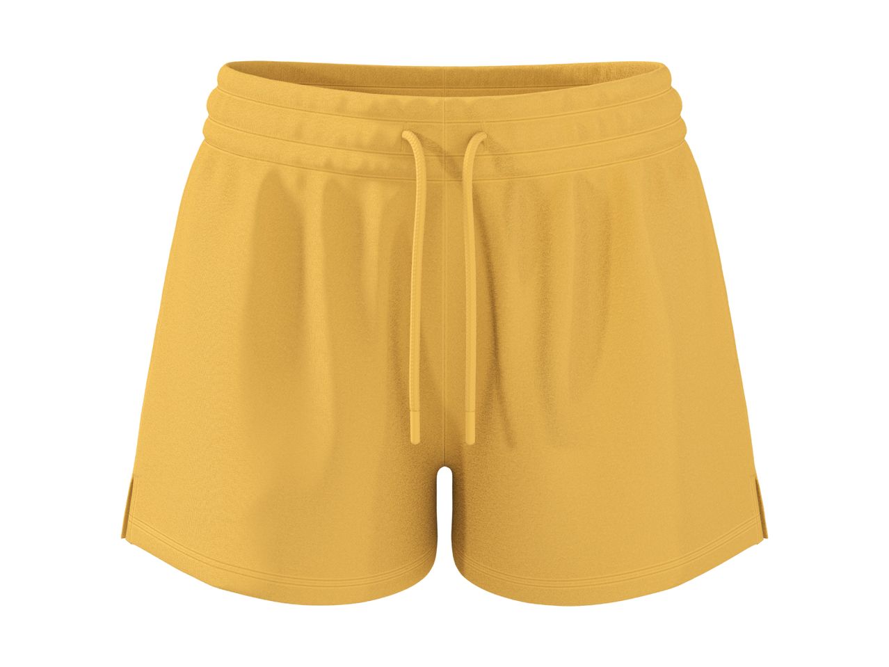 Gule shorts med snøre i taljen.