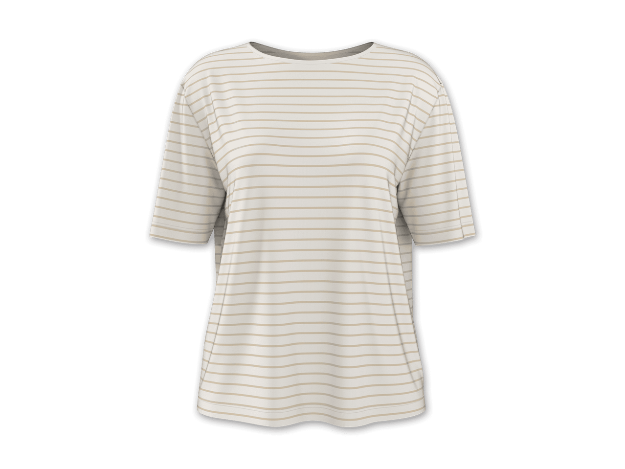 Weißes T-Shirt mit beigen Streifen