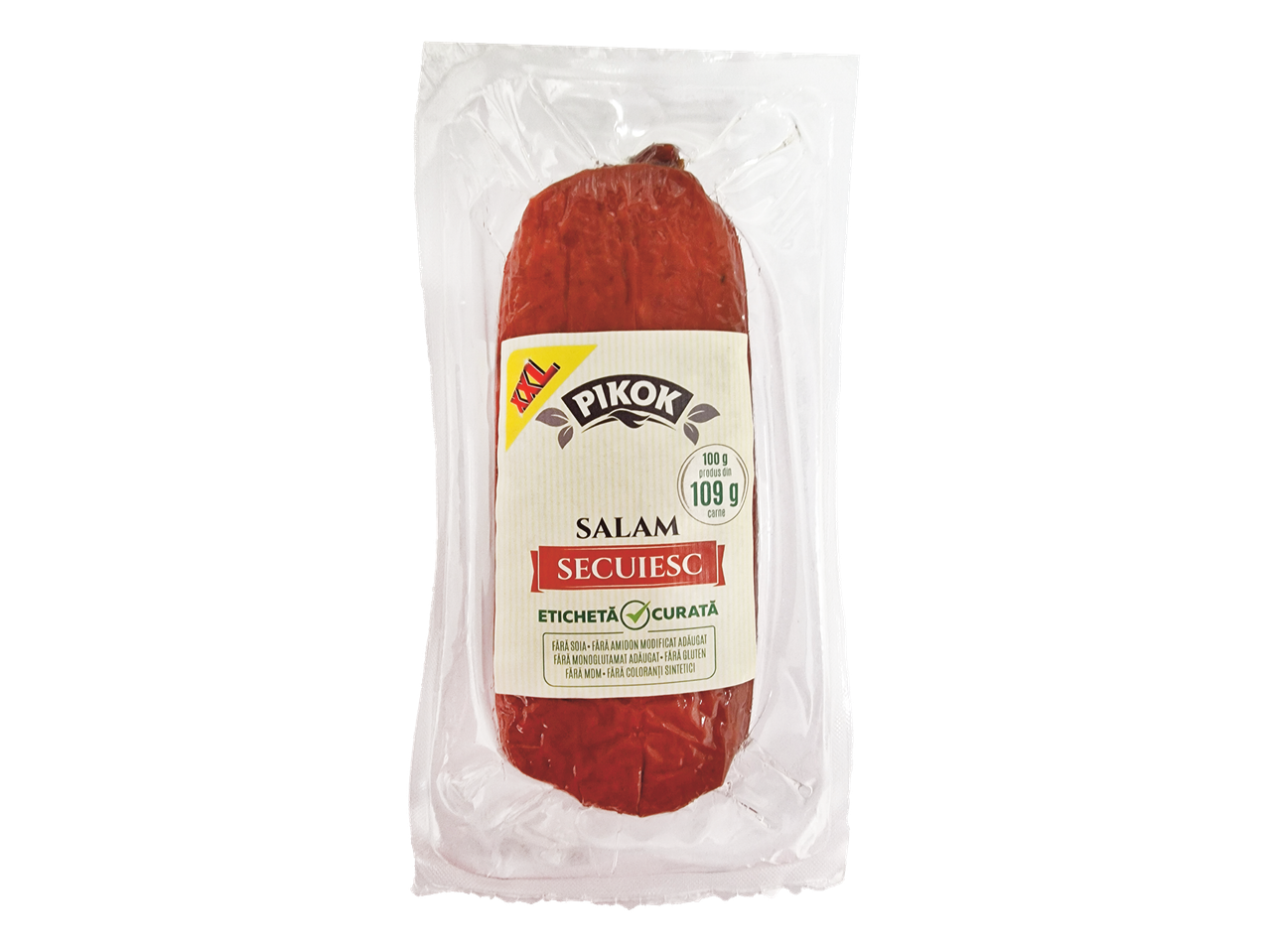 Salam Secuiesc Pikok în ambalaj plastic.