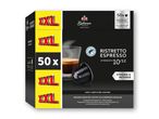 Pakke med 50 Ristretto espresso kaffekapsler, styrke 10/12, stærk og intens.