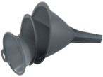 Three gray funnels nested together