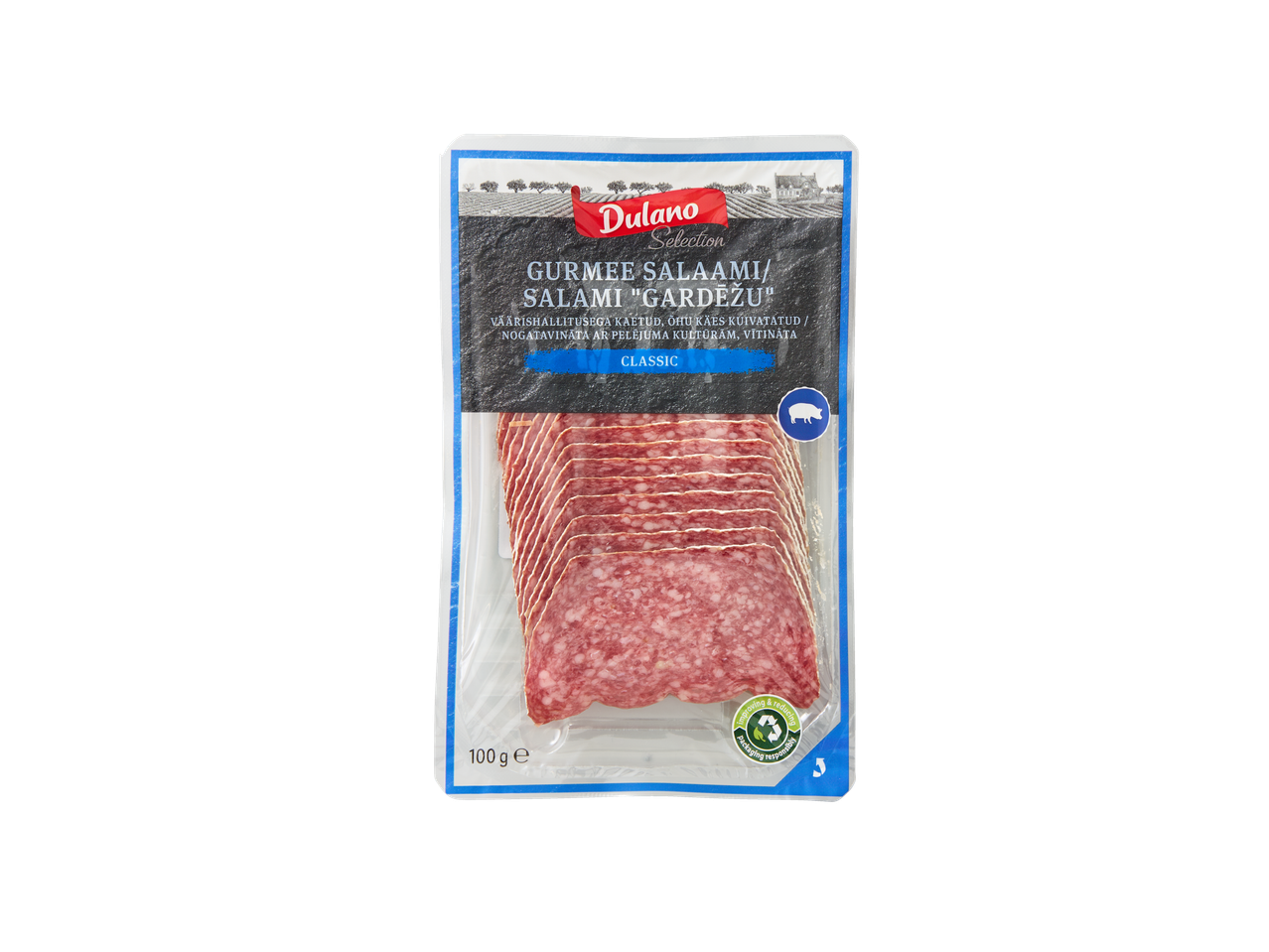 Dulano Selection gurmeesalami, 100g pakend