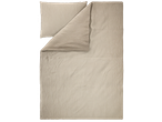 Beige duvet cover set with a pillowcase, made from crinkled muslin fabric.