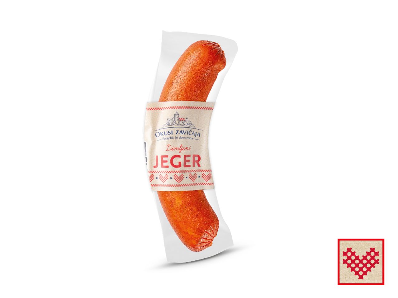 Veganska kobasica u plastičnoj ambalaži.