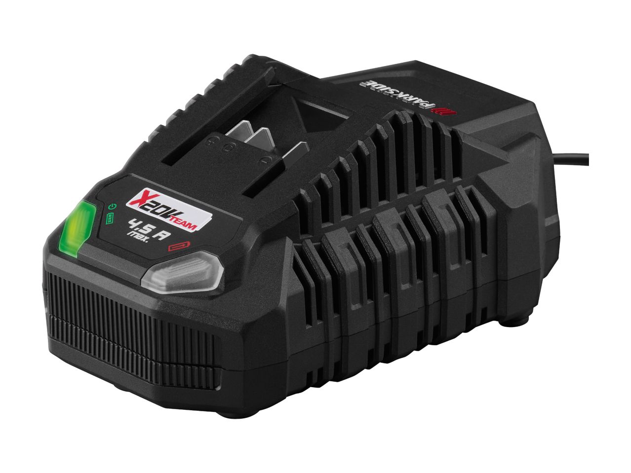 Parkside X 20V Team batterioplader med 4,5 A max output.