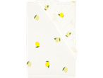 Livarno Jersey Fitted Sheet with a white background and yellow lemon pattern