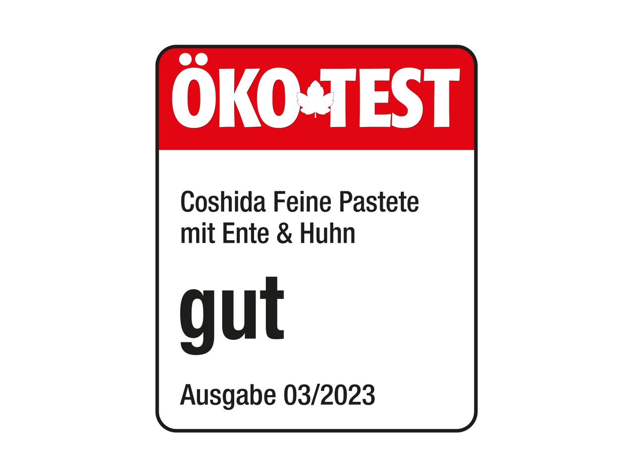 ÖKO-TEST Bewertung: Coochida Katzenfutter (Ente & Huhn) - gut (Ausgabe 03/2023)