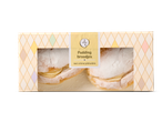 Twee Stuk's Puddingbroodjes in een doos.