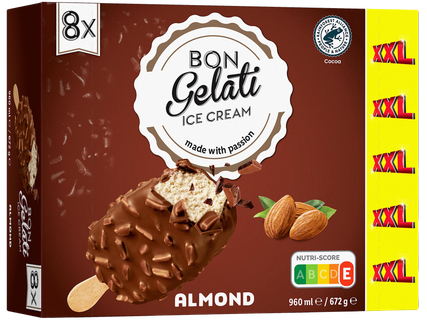 Vaníliaízű jégkrém mandulával (Lidl Plus)