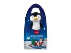 Favorina Christmas Chocolates with a plush penguin toy in a gift box.