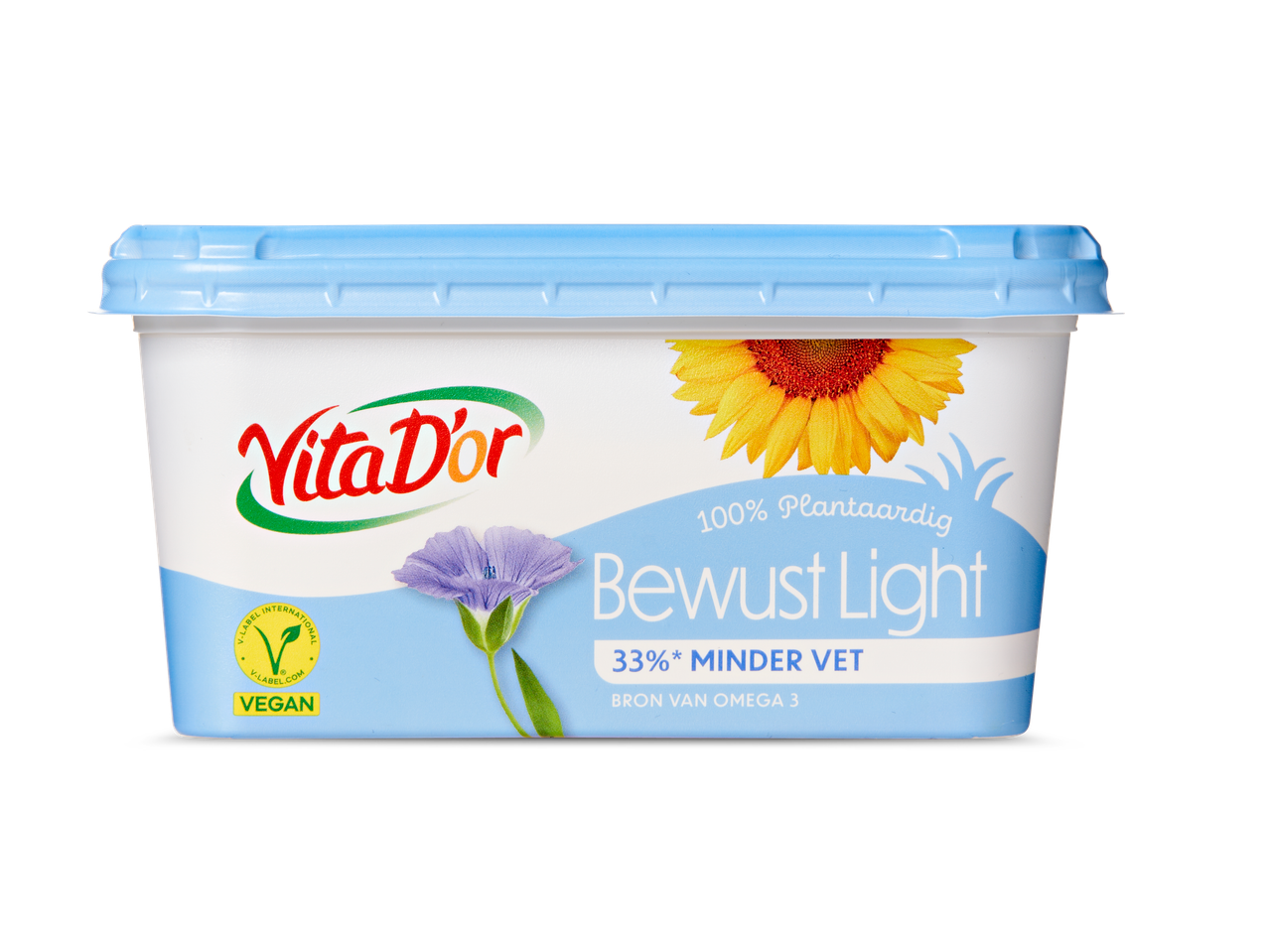 Kuipje VitaD'or Bewust Light vegan margarine.