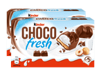 Zwei Packungen Kinder Choco Fresh Schokolade mit Haselnussfüllung.