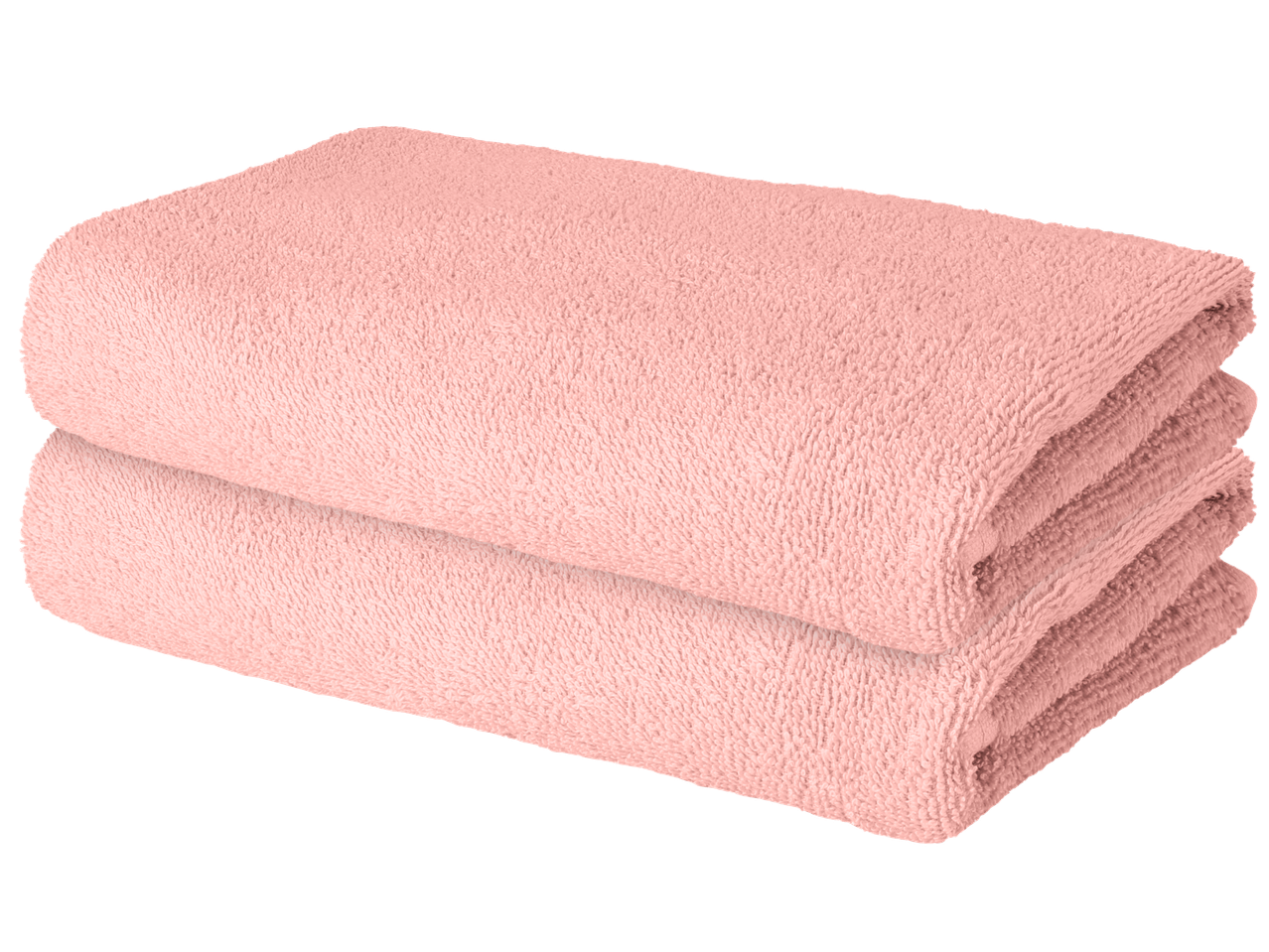 Two folded pink terry towels