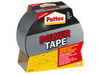 Ролка сиво тиксо с надпис „Power Tape“ и информация за продукта на различни езици.