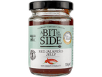 A Bit on the Side Red Jalapeño Jelly jar, a gourmet savoury jelly, marinade, dip, and spread.
