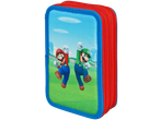 Super Mario pernica sa Mariom i Luiđijem, crvenim rajsferšlusom i plavim obrubom.