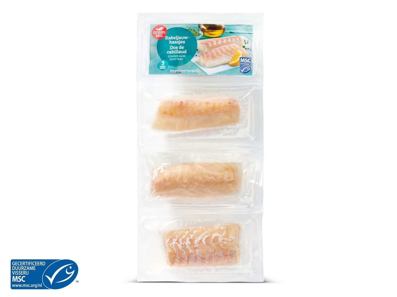 Ocean Sea kabeljauwfilets, MSC gecertificeerd.