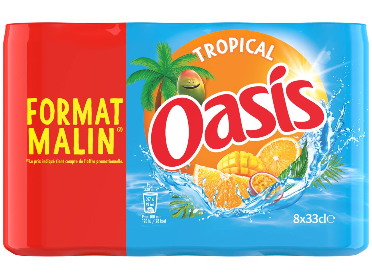 Boisson Oasis Tropical au format malin.