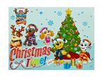 En Paw Patrol julekalender med hvalpe i juleudstyr og et juletræ.