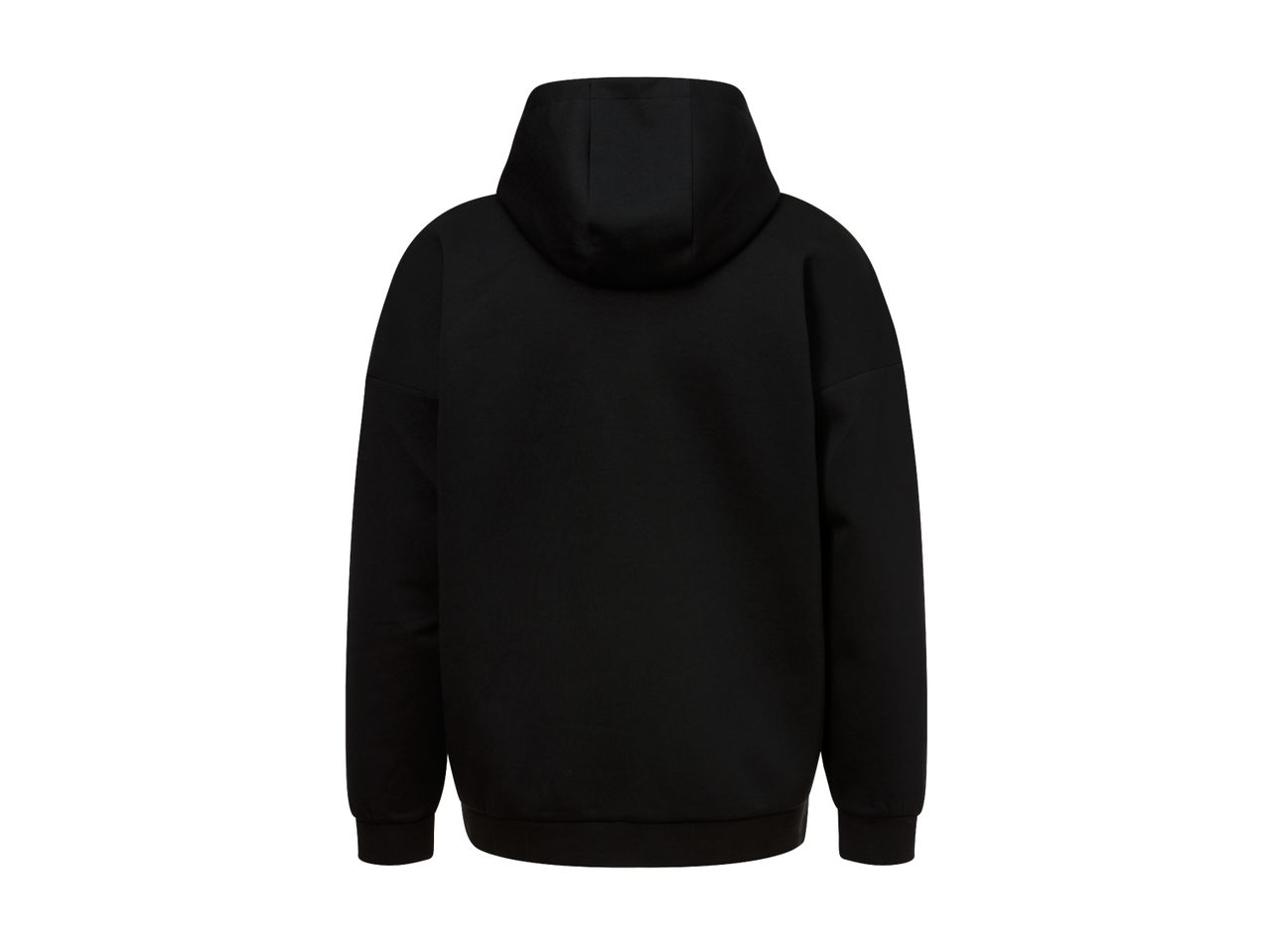 Black hoodie, back view.