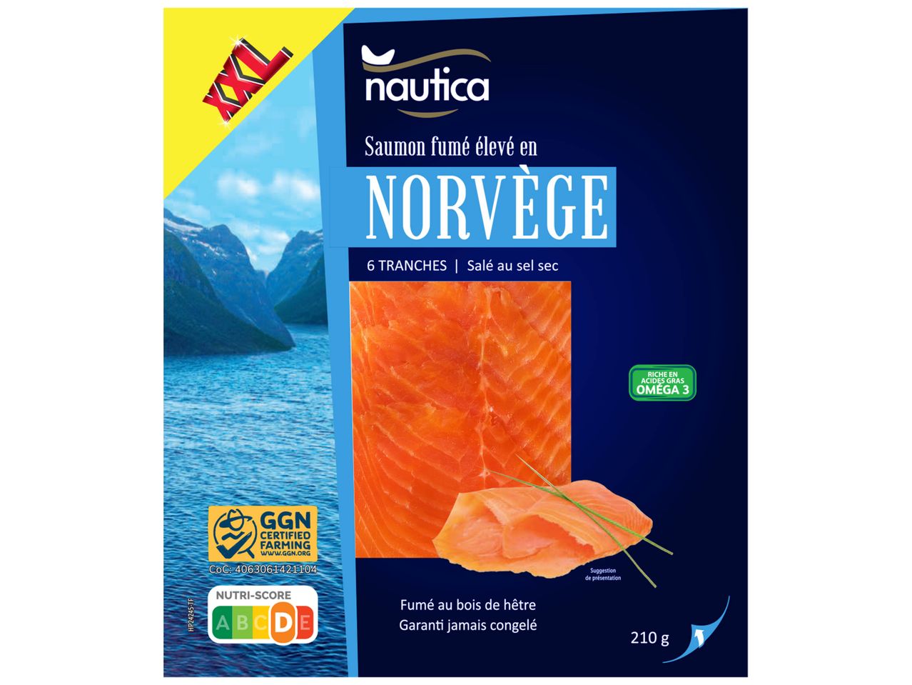 Saumon fumé norvégien Nautica, 200g.