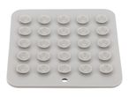 Grey silicone suction cup pad with a hanging hole